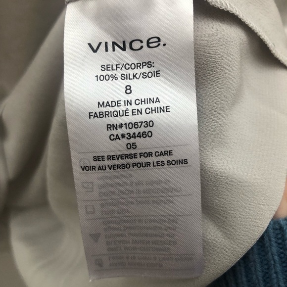 $475 Vince twist front silk midi dress - Picture 8 of 9